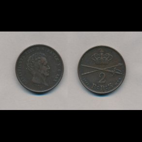 1842, Christian VIII, 2 rigsbankskilling, 1 (+),