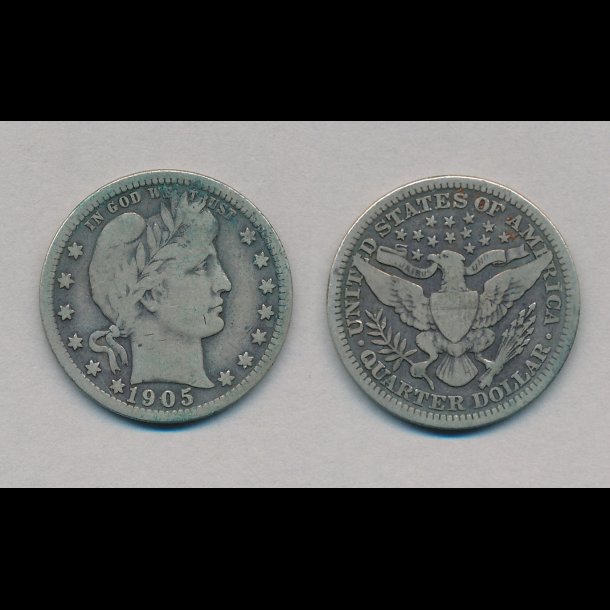 1905, USA, quarter dollar, 1,