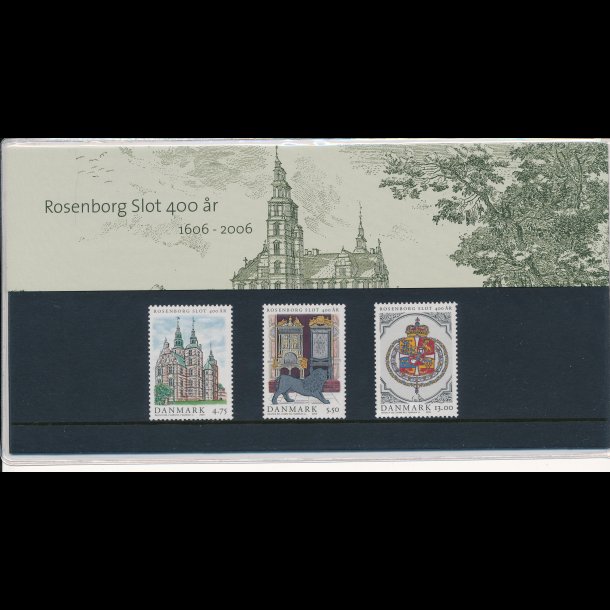 64, Rosenborg Slot 400 r, souvenirmappe, AFA 1460-61, katalogvrdi 55,-kr