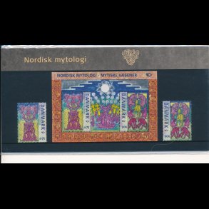 65, Nordisk mytologi, souvenirmappe, AFA 1460-61, katalogv�rdi 40,-kr