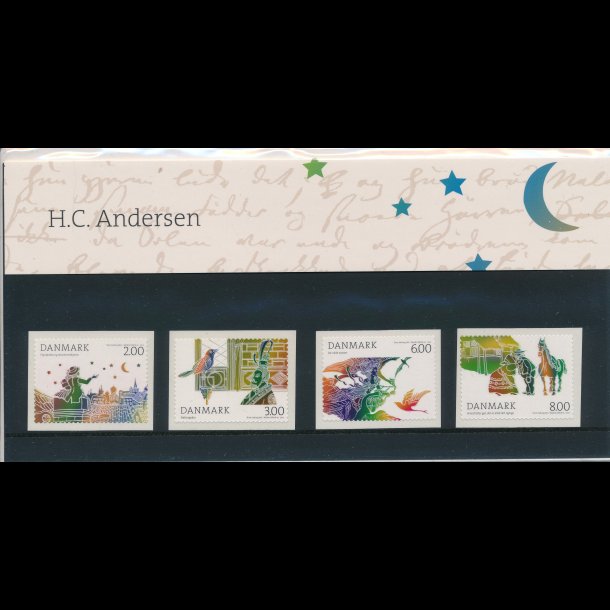 102, H. C. Andersen, souvenirmappe, AFA 1710-13, katalogvrdi 45,-kr