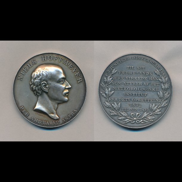 1836-1884, Niels Hoffmeyer, meterolog, Island. Grnland, Frerne. medalje,