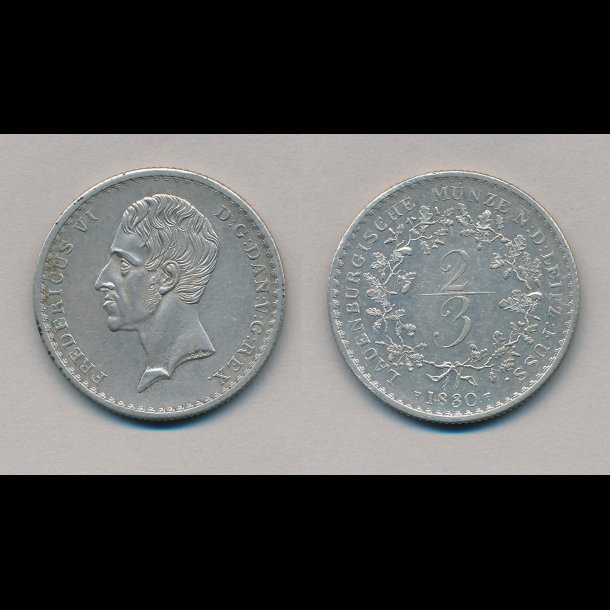 1830, Frederik VI, Lauenborg, 2/3 thaler / zweidrittel, 44H1,