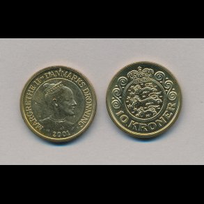 2001, 10 kroner, fra ruller,