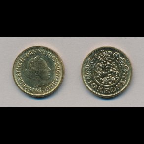 1991, 10 kroner, fra ruller, begr�nset lager,