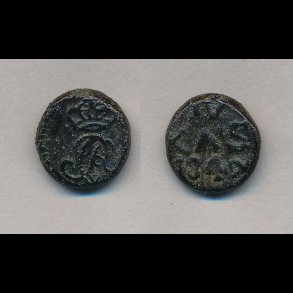 1842, Trankebar, Christian VIII, 4 kas, kobber, Sieg 91,1 - 91,2,