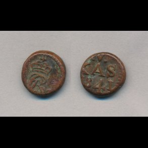 1841, Trankebar, Christian VIII, 4 kas, kobber, Sieg 91,1 - 91,2,