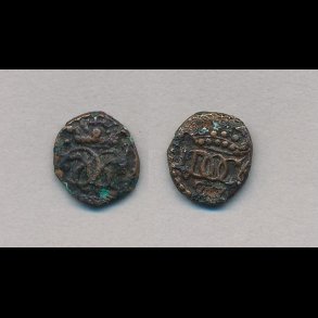 Uden �r, Trankebar, Christian V, 1 kas, kobber, S 41.1, xa,