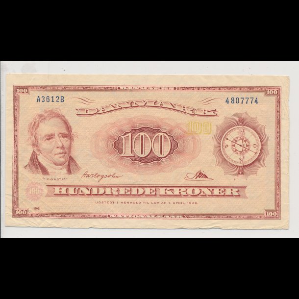 1961, 100 kroner, seddel, 1,