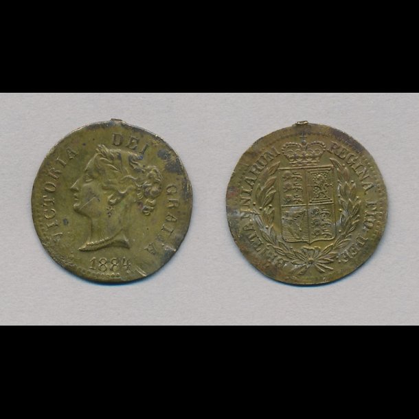 1884, England, amulet, sken mangler, 1+,