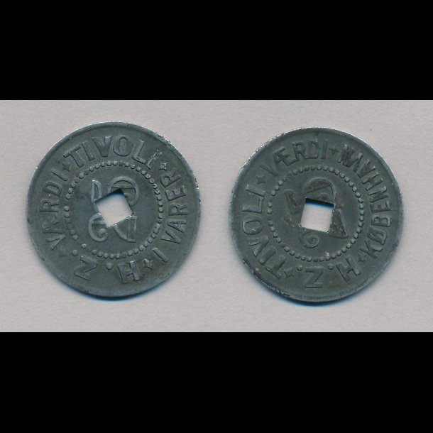 H Z Tivoli, Kbenhavn, 25 i vare, token, spillemrke, 1+,