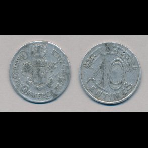 1916, Frankrig, 10 centimer, Chambre de Commerce de Marseille, 1+,