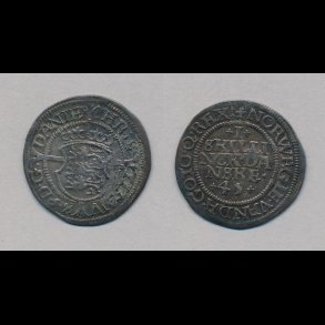 1545, Christian III, 1 skilling danske, 1+, H 6B,