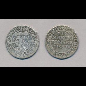 1563, Frederik II, 1 marck danske, Sieg H 9 B, 1