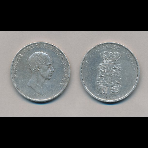 1834, Frederik VI, speciedaler, H 26B,1+