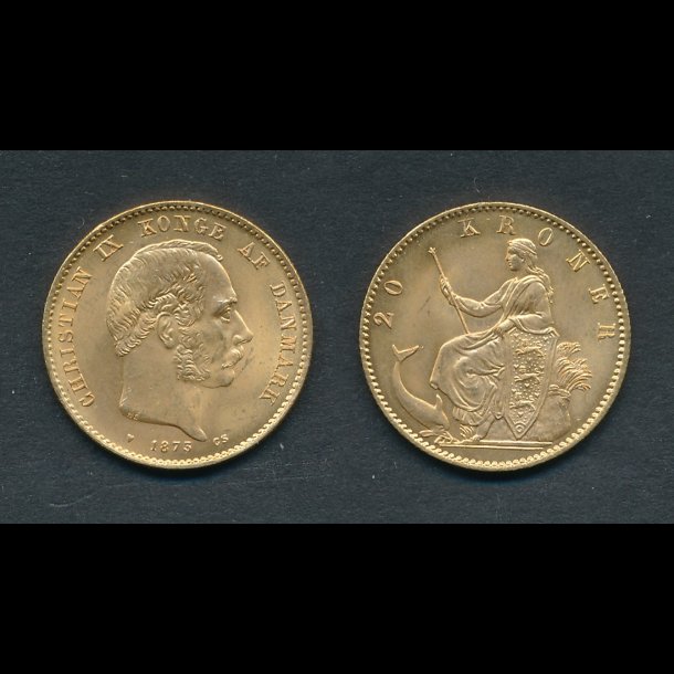 1873, Christian IX, 20 kroner, guldmnt,