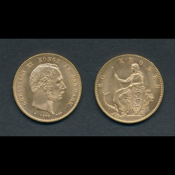 1900, Christian IX, 20 kroner, guldmnt, 