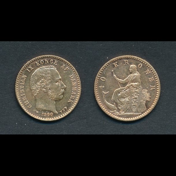 1900, Christian IX, 10 kroner, guldmnt, 