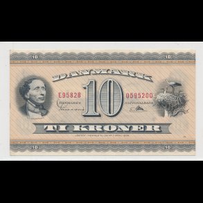 1958, 10 kroner, seddel, E9, HCA,