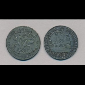 1764, Frederik V, 24 skilling, S 7, SAMTIDIG FORFALSKNING,