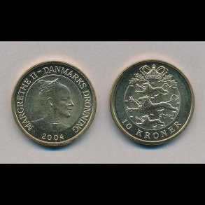 2004, 10 kroner, fra ruller, begr�nset lager,