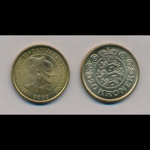 2002, 20 kroner, fra ruller, begrnset lager,