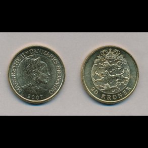 2007, 20 kroner, fra ruller, begrnset lager,