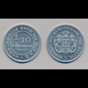 1923, Tyskland, Hamburgische Bank, 1/10, 0,