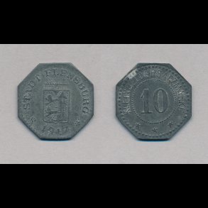1917, Tyskland, Stadt Flensburg, 10, 1+,