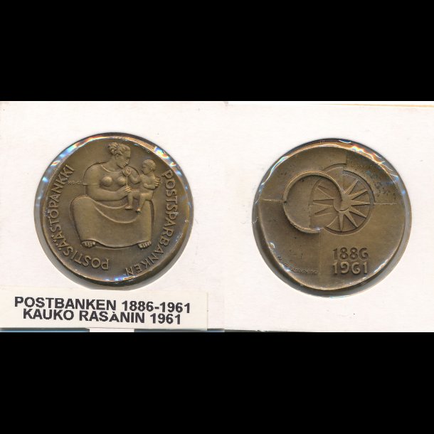 1961, Postbanken 1886-1961, bronze,