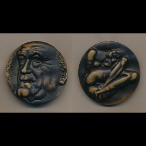 1974, Vilhelm Moberg, mindemedalje 1898-1973, 55mm, bronze, original trske,
