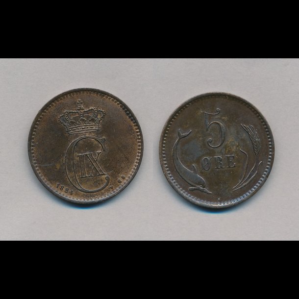 1884, Christian IX, 5 re, 01