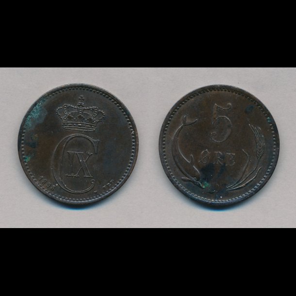 1898, 5 re, med ir-pletter,