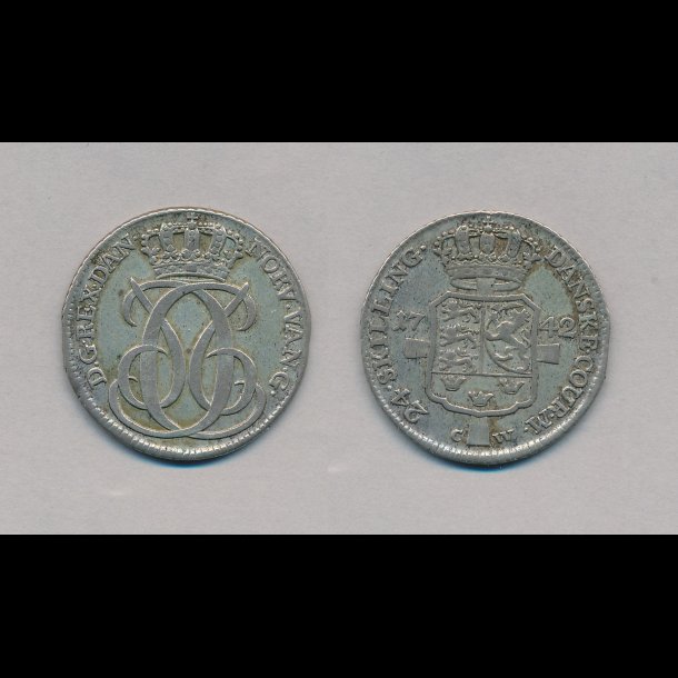 1742, Christian VI, 24 skilling, 1+, H 7B,