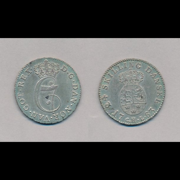 1783, Christian VII, 24 skilling, 01, H 28a,