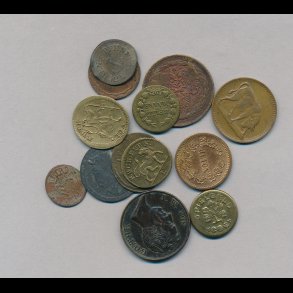 Lille samling jetons, spillem�rker, Spiel Marke, 13 forskellige,