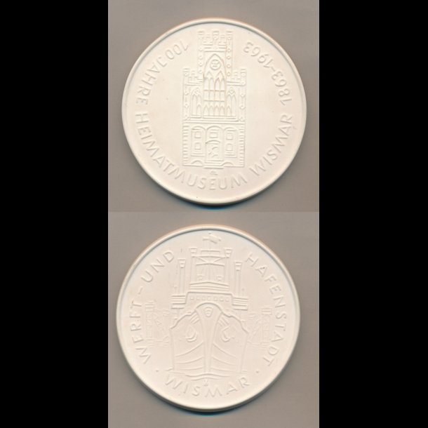 100 Jahre Heimatmuseum Wismar, 1863-1963,  porceln medalje,