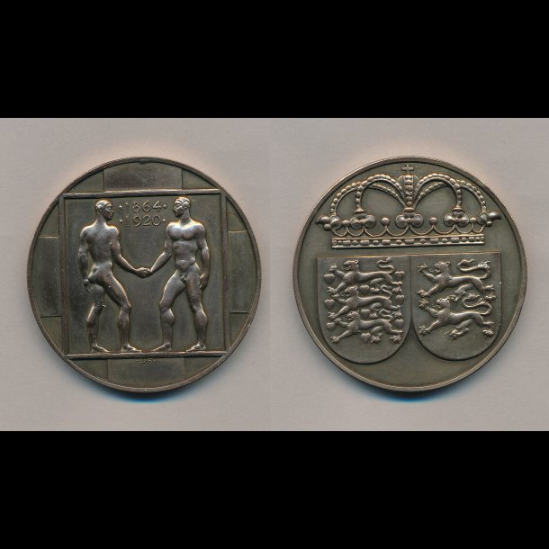 1864 - 1920, Genforenings medalje, messing, 