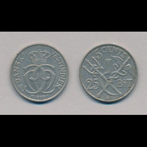 1905, Dansk Vestindien, Christian IX, 5 cents, 1+, S 27,