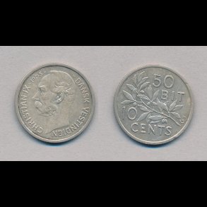1905, Dansk Vestindien, Christian IX, 10 cents, 1+, S 28,