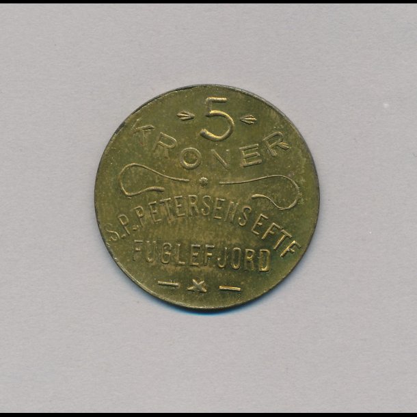 Fuglefjord, 5 kroner, S.P.Petersens Eftf, 0