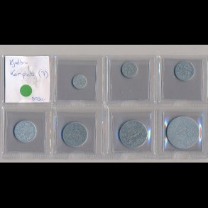 Kjlbro komplet st 10 re - 10 kroner, i alt 7 mnter i aluminium, 1++