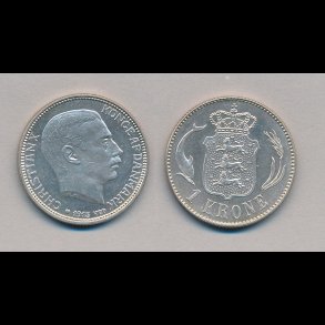 1915, 1 krone, slvmnt, 0 / M,