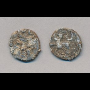 Uden �r, Trankebar, Frederik III, 1 kas, bly, 1, Ukronet l�ve, S27.7,