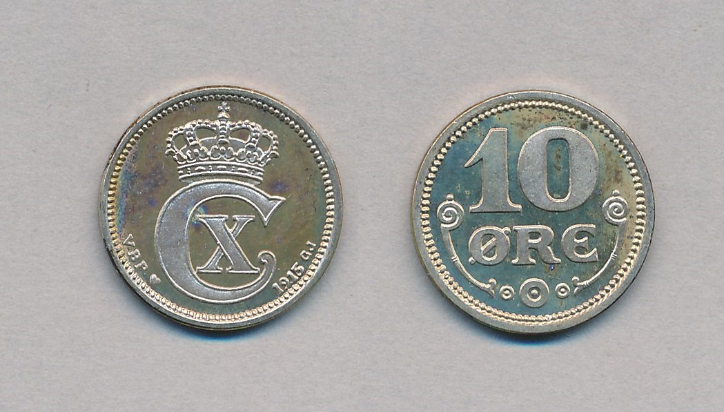 1915, 10 øre, M, sølvmønt, - 10 øre 1874 - 1919, sølv - samlerforum ...