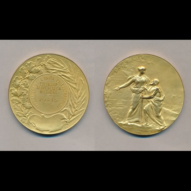 1907, Frankrig, Exp. Intern De L'union Philanthropique, Paris, kobber medalje,