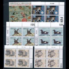 Stor samling, 4-blok, v�rdi ca 10.000,-kr, gr�n Leuchtthurm bind+kassette, 5049,