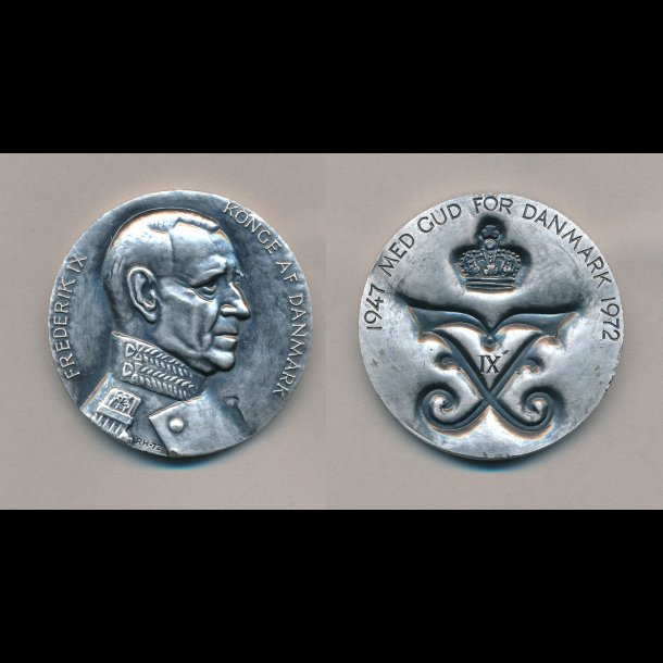 Frederik IX, Konge af Danmark, slvmedalje udfrt af Sporrong, nr 888/3000,