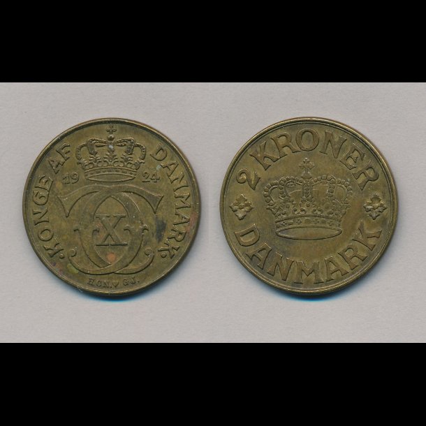 1924, 2 kroner, FALSK, AARHUS mnt,