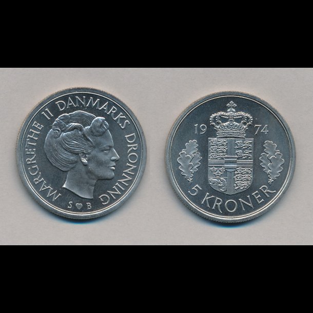 1974, 5 kroner, 0 / M,